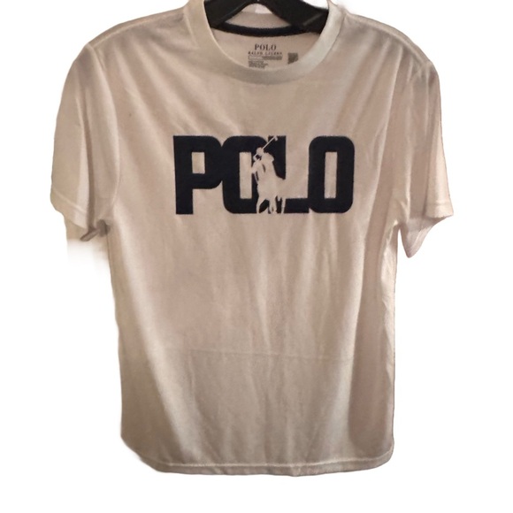 Polo Ralph Lauren Boys Big Pony Logo Performance T Shirt White Sz M 10-12 - Picture 1 of 7